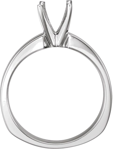 14K White 5-5.3 mm Round  4-Prong Square Shank Ring Mounting (2)