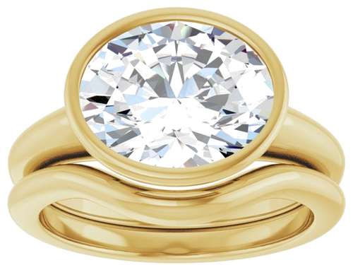 Sužadėtuvių Žiedas „Bezel-Set Solitaire“ 14k yellow gold Oval 11mm x 9mm (8)