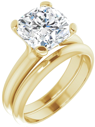 Sužadėtuvių Žiedas „Solitaire“ 14k yellow gold Cushion 9mm (6)
