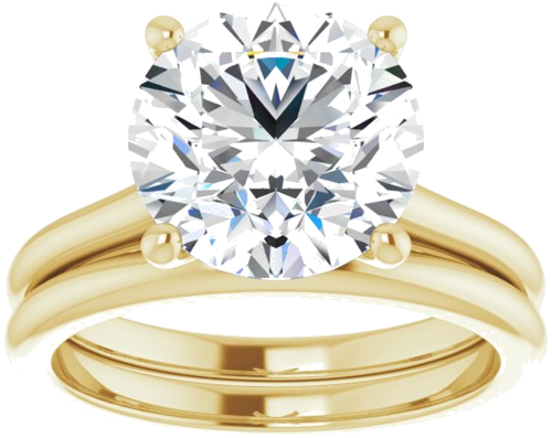 14K Yellow 10 mm Round Solitaire Engagement Ring Mounting (8)