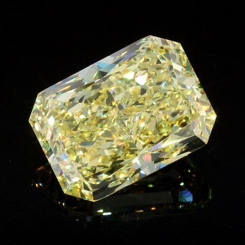 9.69 carat Fancy Vivid Yellow-VVS1 Natūralus Radiant Deimantas (1)