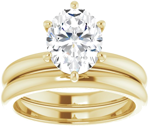 Sužadėtuvių Žiedas „Accented“ 14k yellow gold Oval 9mm x 7mm (8)