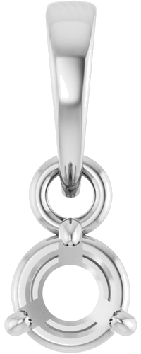 Pakabukas „Round 3-Prong“ 14k white gold Round 4mm (1)