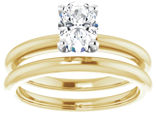 14K Yellow   Platinum 7x5 mm Oval Solitaire Engagement Ring Mounting (8)
