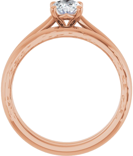Sužadėtuvių Žiedas „Solitaire“ 585 Rožinis Aukso Oval 7mm x 5mm (7)