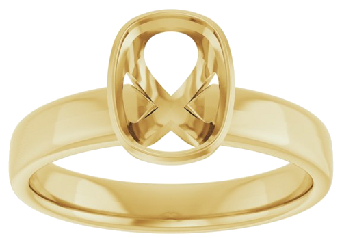 Sužadėtuvių Žiedas „Bezel-Set Solitaire“ 14k yellow gold Elongated Cushion 8mm x 6mm (3)