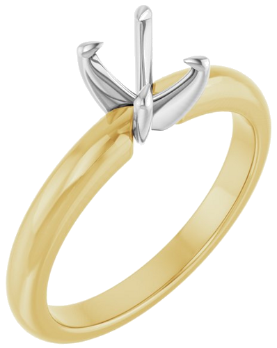 14K Yellow White 7x5 mm Oval Solitaire Engagement Ring Mounting (1)