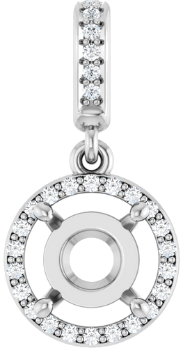 Pakabukas „Accented Halo-Style“ 14k white gold Round 7mm (1)