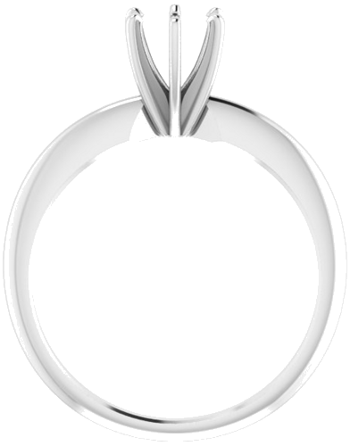 14K White 5.4-5.7 mm Round 6-Prong Comfort-Fit Solitaire Ring Mounting (2)