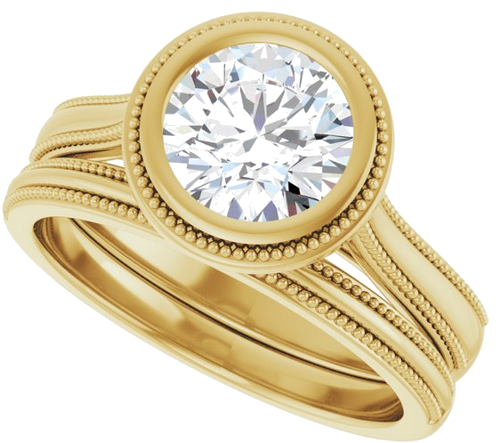 Sužadėtuvių Žiedas „Solitaire“ 585 Geltonojo Aukso Round 7mm (9)