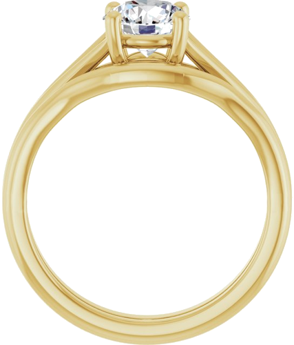 Sužadėtuvių Žiedas „Solitaire Split-Shank“ 14k yellow gold Round 6.5mm (7)