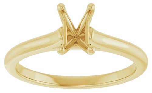 Sužadėtuvių Žiedas „Accented“ 14k yellow gold Emerald 6mm x 4mm (3)