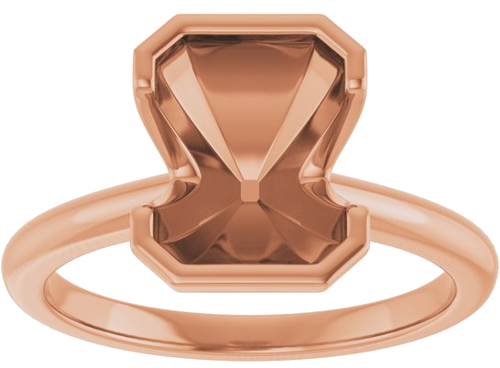 Sužadėtuvių Žiedas „Half-Bezel“ 14k rose gold Emerald 9mm x 7mm (3)