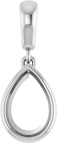 Pakabukas „Bezel-Set Charm“ 10k white gold Pear 9mm x 6mm (1)