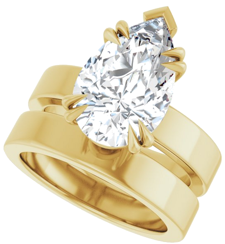 Sužadėtuvių Žiedas „Double Claw-Prong Solitaire“ 14k yellow gold Pear 14mm x 9mm (10)