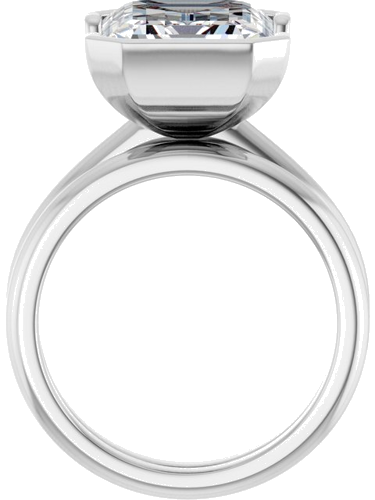 Sužadėtuvių Žiedas „Half-Bezel“ 950 Platinos Emerald 12mm x 10mm (7)