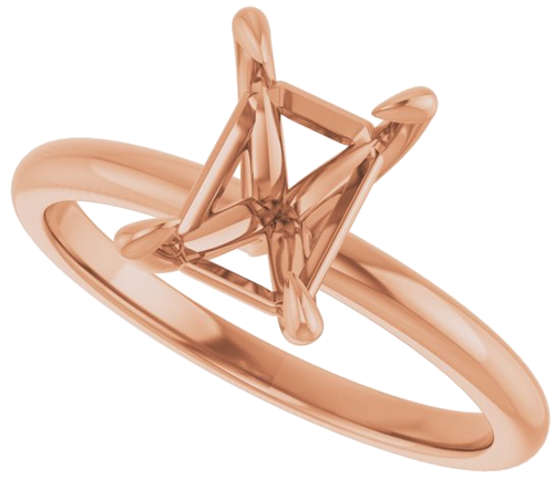 Sužadėtuvių Žiedas „Solitaire“ 10k rose gold Emerald 8mm x 6mm (5)