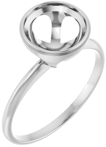 Sužadėtuvių Žiedas „Solitaire“ 585 Baltojo Aukso Round 8.2mm (1)