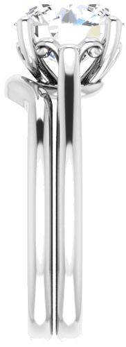 Sužadėtuvių Žiedas „Solitaire“ 14k white gold Round 9mm (9)
