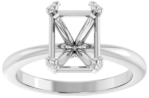 Sužadėtuvių Žiedas „Solitaire“ 14k white gold Emerald 9mm x 7mm (3)