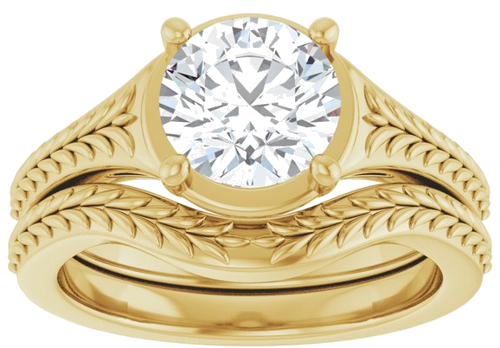 Sužadėtuvių Žiedas „Solitaire“ 10k yellow gold Round 7.4mm (8)