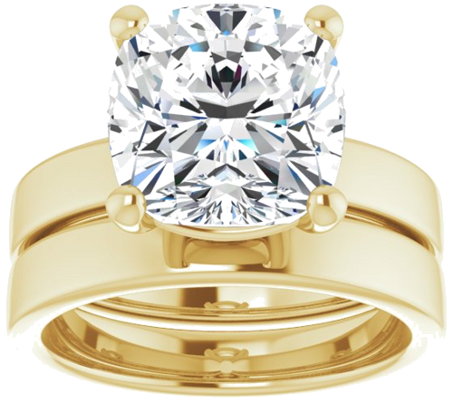 Sužadėtuvių Žiedas „Solitaire“ 14k yellow gold Cushion 10mm (8)