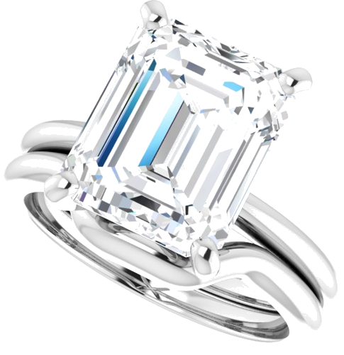 Sužadėtuvių Žiedas „Solitaire“ 14k white gold Emerald 11mm x 9mm (10)