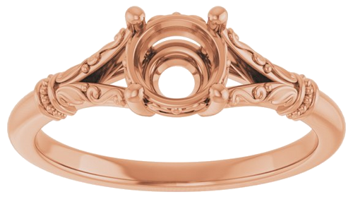 Sužadėtuvių Žiedas „Sculptural“ 14k rose gold Round 5.8mm (3)