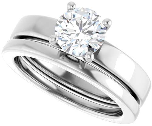 14K White 6.5 mm Round Solitaire Engagement Ring Mounting (10)