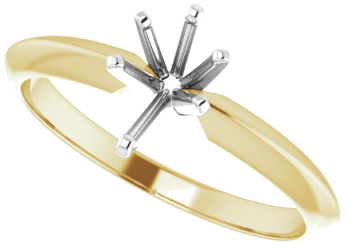 14K Yellow White 7x4.5 mm Pear Engagement Ring Mounting (5)