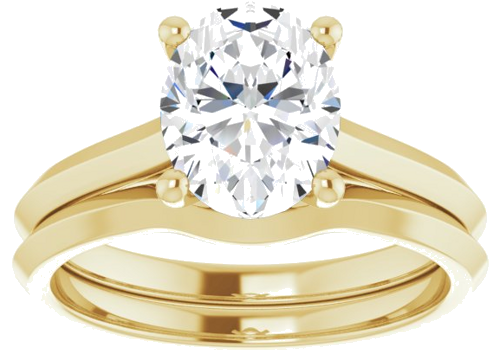 14K Yellow 9x7 mm Oval Solitaire Engagement Ring Mounting (8)