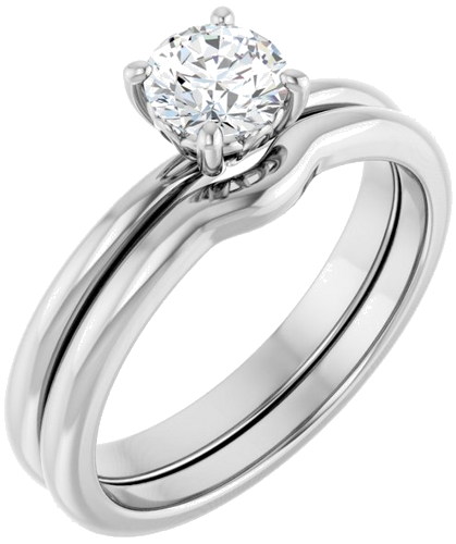Sužadėtuvių Žiedas 14k white gold Round 5.2mm (6)