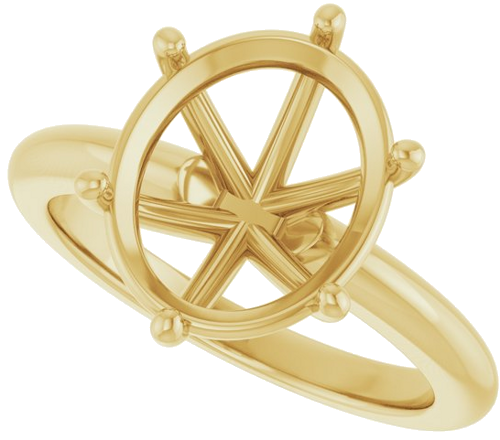 Sužadėtuvių Žiedas 14k yellow gold Oval 12mm x 10mm (5)