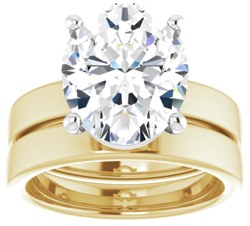 Sužadėtuvių Žiedas „Solitaire“ 14k yellow/white gold Oval 12mm x 10mm (8)