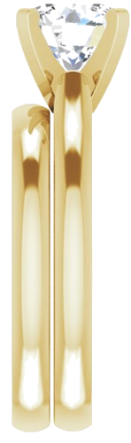 Sužadėtuvių Žiedas „Solitaire“ 585 Geltonojo Aukso Round 7.5mm (8)