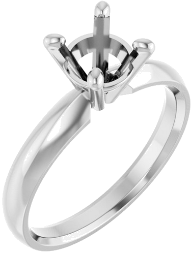 Sužadėtuvių Žiedas „Solitaire“ 14k white gold Round 6.5mm (1)