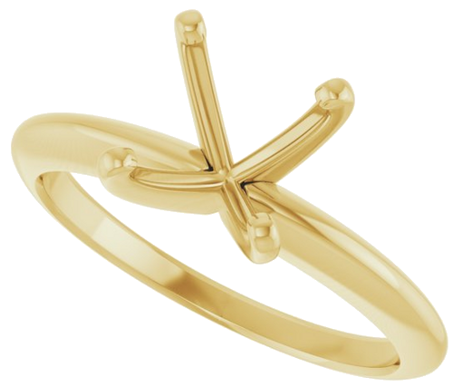 14K Yellow 7.8-8.6 mm Round 4-Prong Comfort-fit Solitaire Ring Mounting (5)