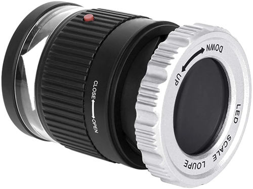 Контактная измерительная лупа с LED и UV подсветкой 30x (3)