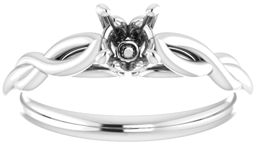 Sužadėtuvių Žiedas „Solitaire“ 585 Baltojo Aukso Round 4.8mm (3)