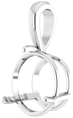 Platinum 12 mm Round  3-Prong Pendant Mounting (2)