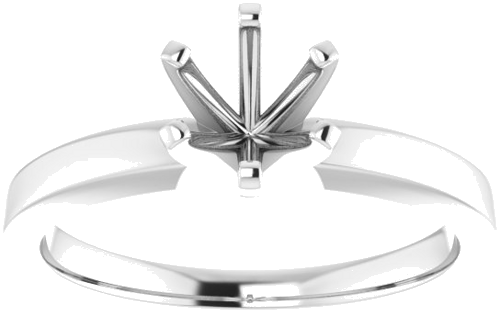 14K White 5.8 mm Round Solitaire Engagement Ring Mounting (3)