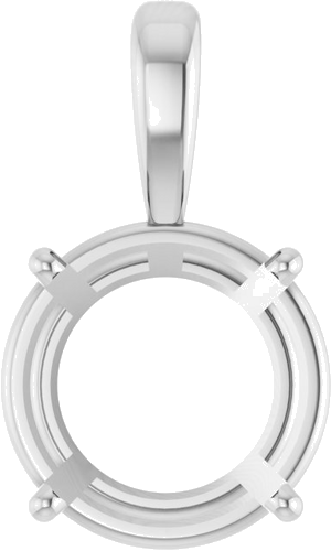 14K White 11 mm Round 4-Prong Pendant Mounting (1)