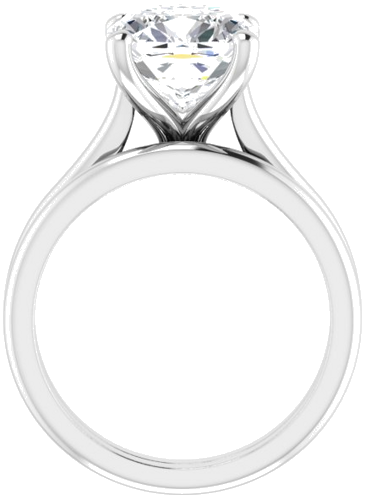 14K White 9 mm Cushion Solitaire Engagement Ring Mounting (7)