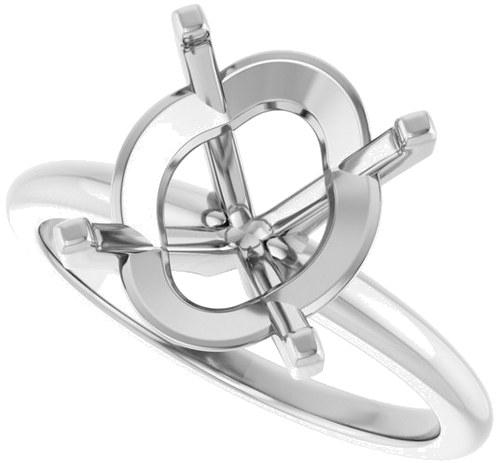 Sužadėtuvių Žiedas 14k white gold Oval 12mm x 10mm (5)