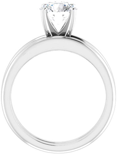14K White  7 mm Round Solitaire Engagement Ring Mounting (7)
