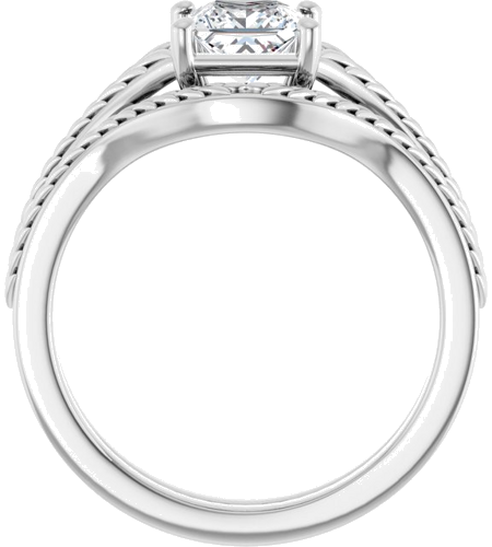 Sužadėtuvių Žiedas „Solitaire“ 14k white gold Square 5mm (7)
