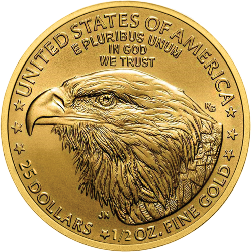 1/2 oz American Eagle 2022 ASV zelta monēta (jauns dizains) (1)