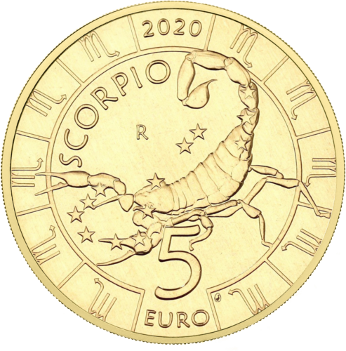 2020 San Marinas Skorpionas (Zodiakas) 5 eurų moneta (1)
