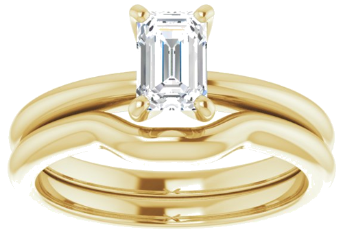 Sužadėtuvių Žiedas „Solitaire“ 585 Geltonojo Aukso Emerald 6mm x 4mm (8)