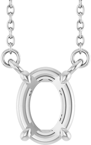Pakabukas „Oval 4-Prong“ 14k white gold Oval 8mm x 6mm (1)